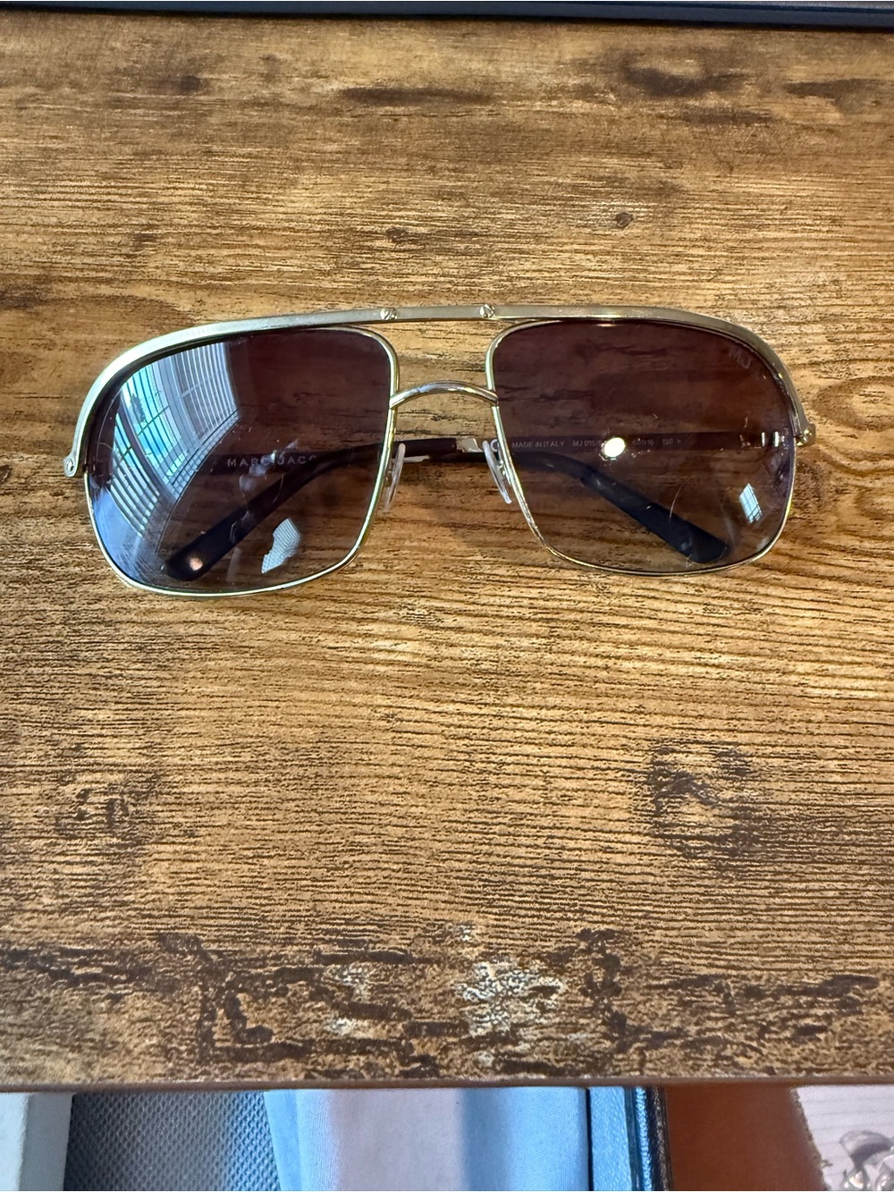 Carrie Marc Jacobs Gold Frame Brown Lens Aviator Sunglasses